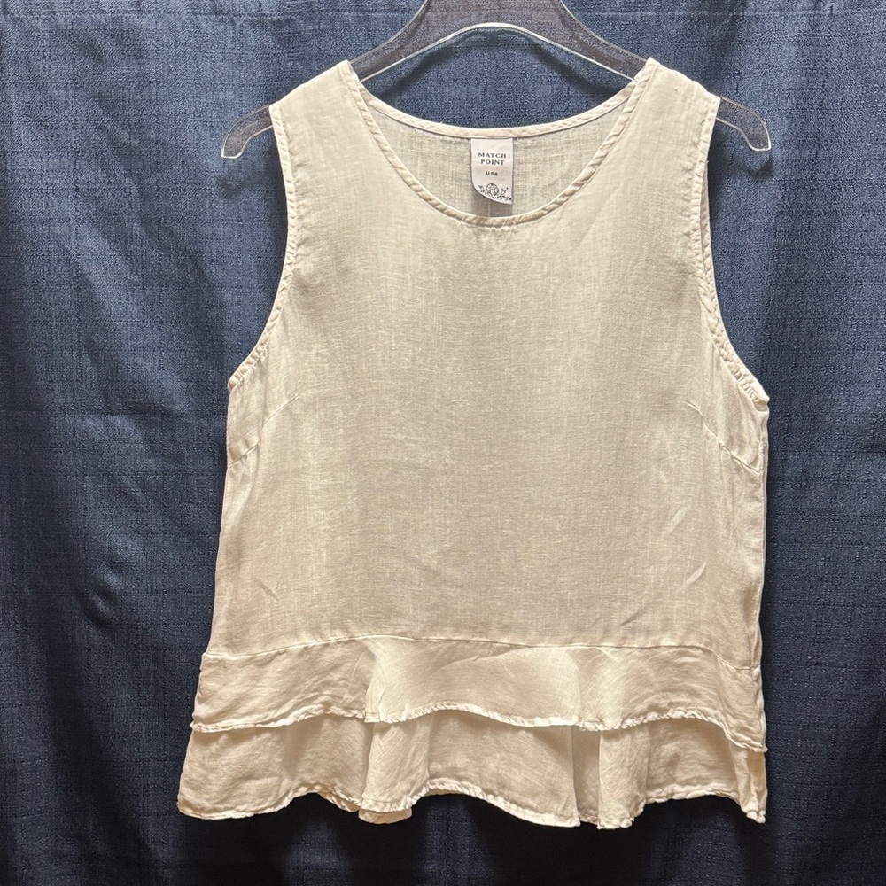 MATCH POINT White Layered Linen Blouse